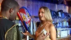 Naughty cougar hungry for pulsating black cock in an interracial sex