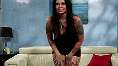 Vivacious brunette cowgirl gets a facial cumshot after getting screwed hardcore