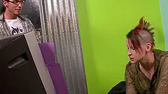 Tattooed punk with a nice ass enjoying a hardcore doggy style fuck