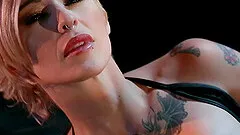 Tattooed punk with a nice ass in a bikini getting nailed doggy style