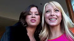 Doting lesbian cowgirl with a tattoo getting her pussy licked then drilled with a toy close up