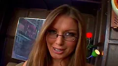 A cutie gets pounded doggystyle then takes a sticky facial