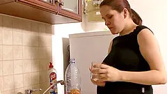 Pregnant babe with big nipples getting her pussy jammed hardcore in a zesty interracial shoot