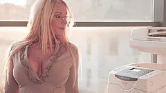 Tattooed blonde babe with glasses enjoys getting fucked hardcore