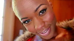 Graceful ebony babe with short hair rides a cock till  orgasm in a steamy interracial action