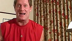 In a hotel, Fallon Sommers bounces on his cock and gets a facial