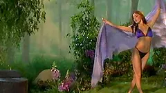 Lesbian brunettes with natural tits enjoy licking each other outdoor