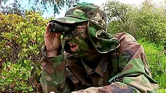 Wonderful cowgirl with natural tits getting awarded with superb rim job outdoor