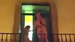 Nude amateur lady gets caught on a voyeur's camera