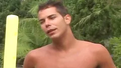 Beefy Gays get a hard fuck beside the pool