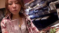 A cute Japanese girl gets hardcore pounded by a fuck machine