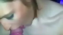 Skinny amateur blonde sucks a weiner in homemade POV