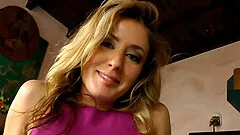 Beautiful cowgirl with nice ass and long hair getting masturbated in close up shoot