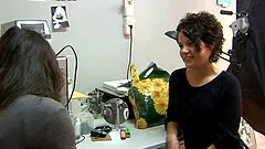 Stunning brunette teen with small tits moaning while fingering her pussy