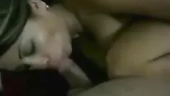 Sexy dark-haired milf blows and gets fucked doggystyle in homemade clip