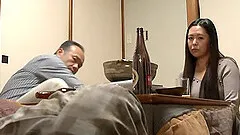 Adorable Japanese MILF with long hair getting kissed before being hammered doggystyle