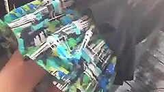 Slim chick wearing a miniskirt gets caught on a hidden cam