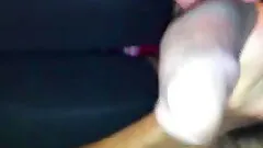 A girl gives a handjob to her BF in homemade sex tape