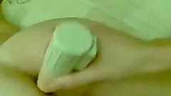 Helpful wife fucks her hubby's asshole with a dildo in homemade clip