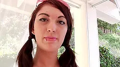 Alana Rains likes to blowjob a huge dick hardcore outdoor