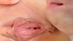 Close up sex video of a woman getting her gaping pussy and ass banged
