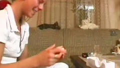 Amateur teen girlfriend toys, sucks and fucks at home