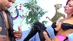 Delightful femdom diva pegging hardcore tight asshole using huge strapon