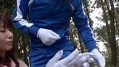 While outdoors for a hike this Japanese girl gives her man a blowjob