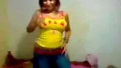 Homemade clip of busty amateur brunette playing with her tits