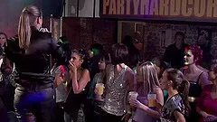 As the club cheers them on these party girls fuck male strippers