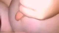 Busty bitch lets her man use her tits as a cum target in homemade clip