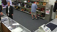 Handsome gay guy with short blonde hair enjoying a hardcore threesome