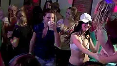 Crazy milfs have fun with a male strip dancer in reality video