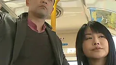 Luscious Japanese MILF gives handjob then pussy rubbed in public