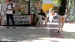 A chick with nice legs gets caught on a voyeur's hidden cam