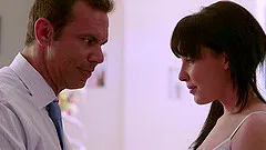 Tattooed brunette masturbates with toys and nice ass screwed hard