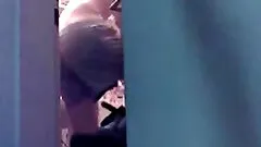 A dude gets naked in the bathroom and gets caught on a hidden cam