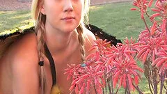 Alison Angel flashes her nude body in hardcore public solo action