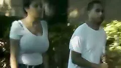 Bosomy amateur girl gets caught on a hidden cam in the street