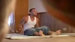 Busty brunette wearing a miniskirt gets fucked in hidden cam tape