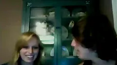 Amateur blonde girl flashes her tits for the webcam