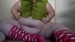 Homemade solo clip with an obese short-haired woman