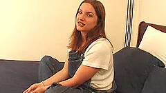 Becky Jo shows her natural tits for the cam and toys her cunt