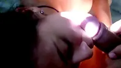 Hardcore homemade POV with a pretty brunette sucking a dick