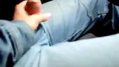 Amateur blonde lets a man cum on her butt in the forest