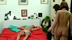 Amateur threesome caught by his wife who gets fucked