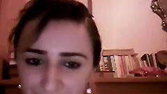 Nerdy amateur brunette shows her tits and cunt for the cam