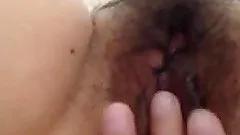 Hardcore close up of a hairy and ugly pussy being fingered