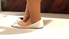 Foot fetish public video with an amateur blond milf