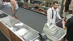 Handsome gay guy with short dark hair enjoying a hardcore ass fuck